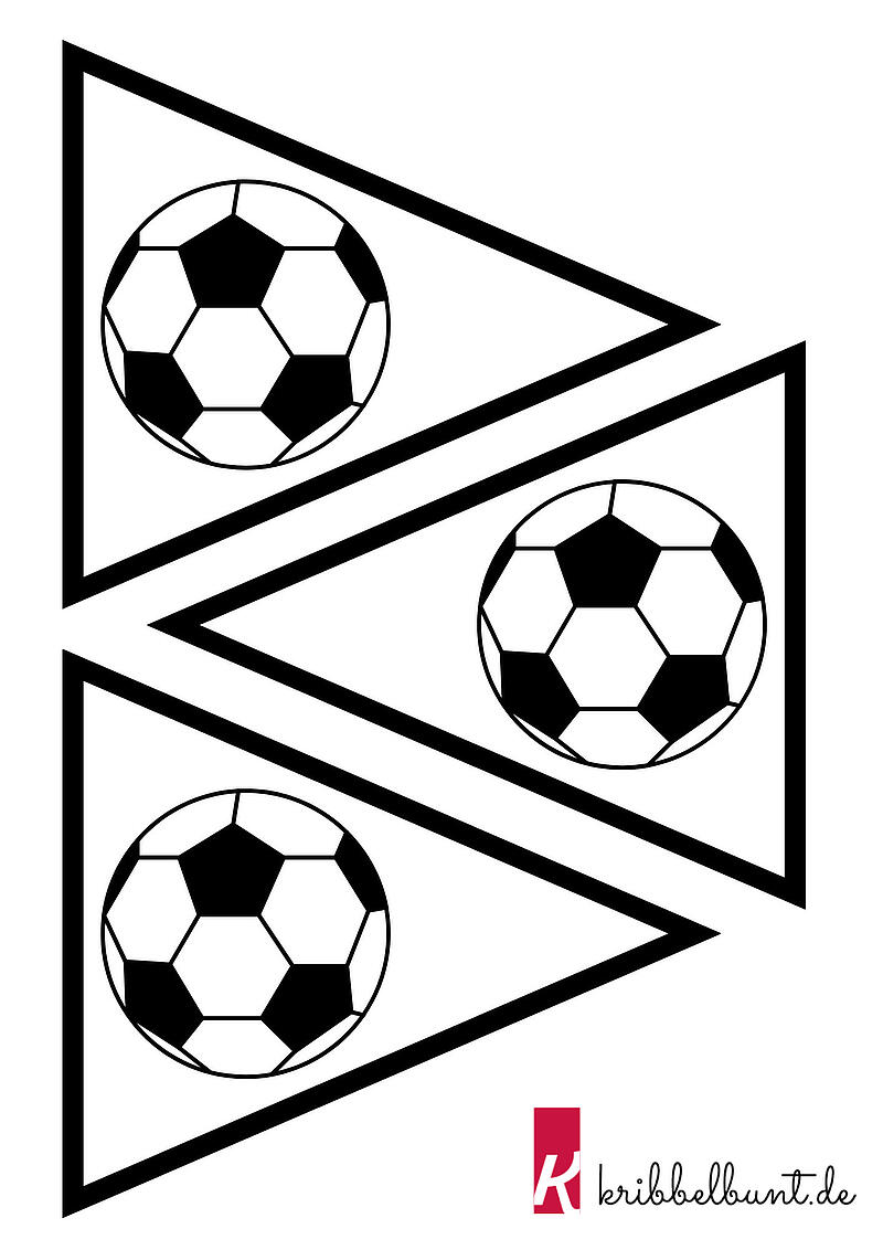 Fußball Girlande basteln mit Vorlage | Kribbelbunt
