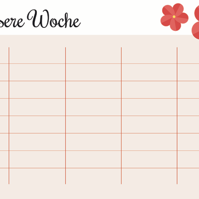 Wochenplan Vorlage