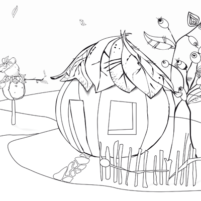 Ausmalbild Kürbis