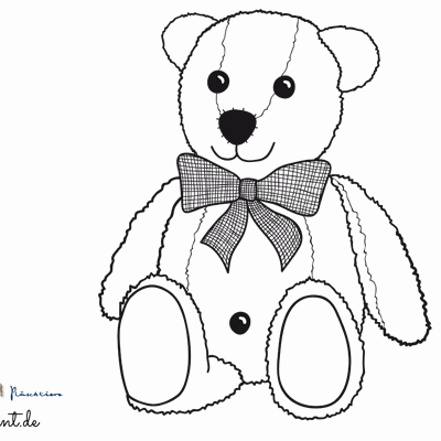 Ausmalbild Teddy Bommel