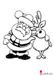 Weihnachtsmann mit Rentier - Malbuch Weihnachten