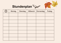 Stundenplan Vorlage Herbst