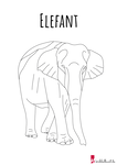 Elefant - Malbuch Tiere