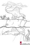 Ausmalbild Dinosaurier Spinosaurus