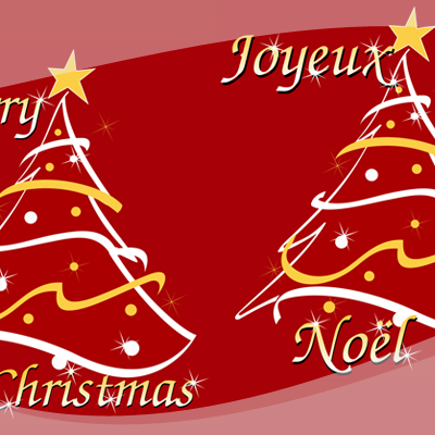 Frohe Weihnachten auf Französisch und Englisch