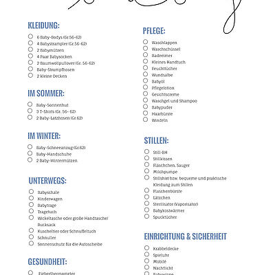 Checkliste Baby