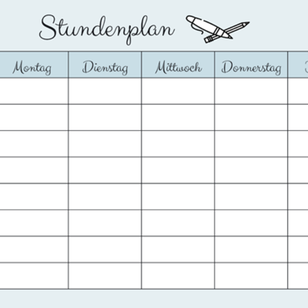 Stundenplan Vorlage - Stundenplan zum Ausdrucken