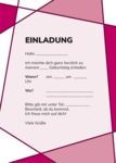 Einladungskarten Kindergeburtstag Rosa