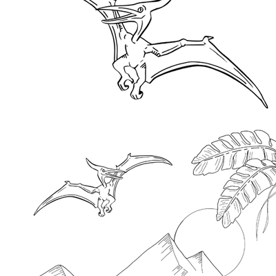 Flugsaurier Ausmalbild - Pteranodon