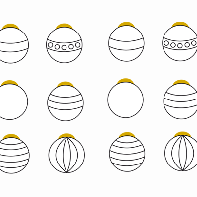 Weihnachtskugel Vorlage zum Ausdrucken & Ausmalen