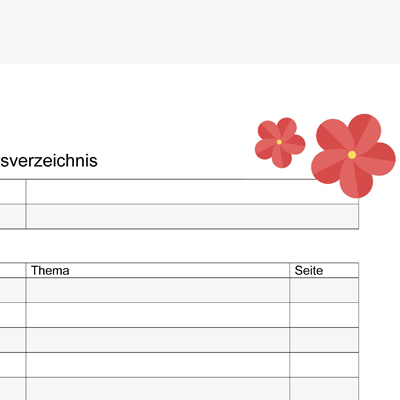 Inhaltsverzeichnis zum Ausdrucken