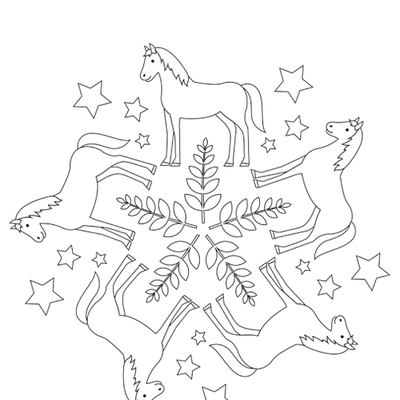 Pferde-Mandala zum Ausdrucken