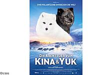 Zwei Polarfüchse auf einem Filmcover über dem Schriftzug