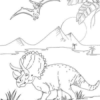 Triceratops Ausmalbild