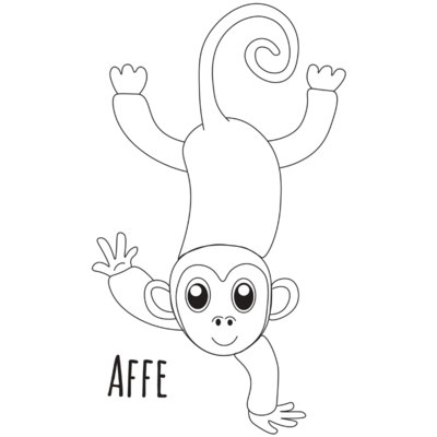 Affe Ausmalbild