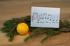 Weihnachtskarten mit Weihnachtslied basteln