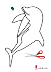 Delfin Malvorlage & Bastelvorlage in Einem