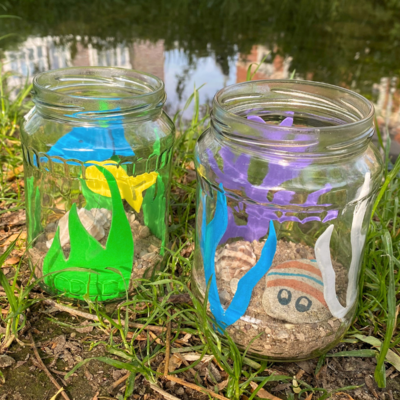 Aquarium basteln mit Gläsern