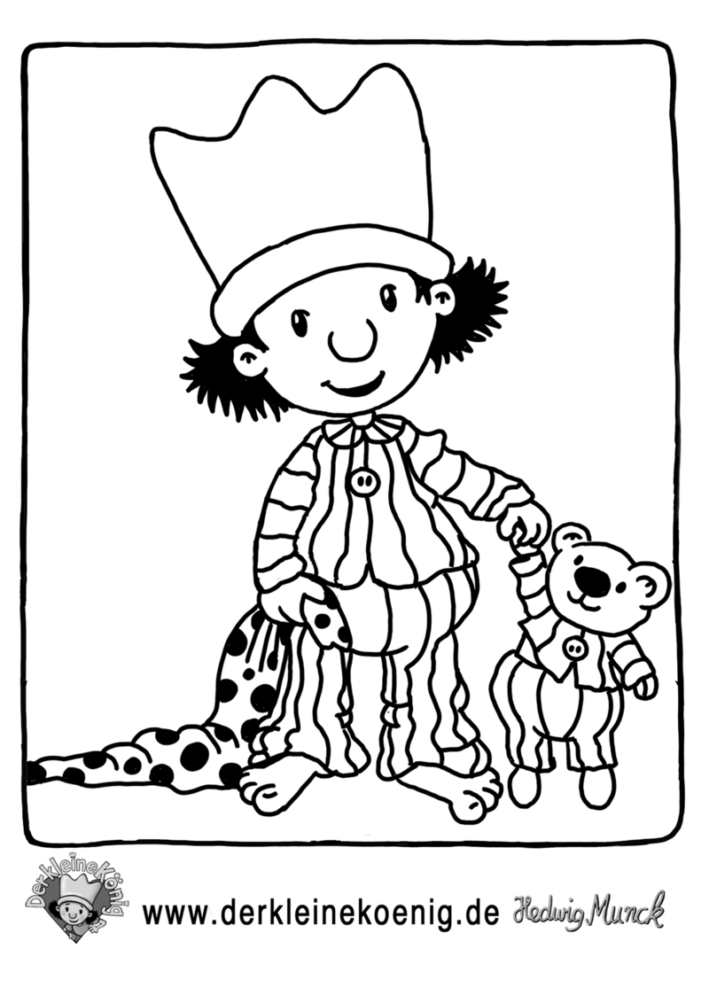 Der kleine König Ausmalbilder | Kribbelbunt