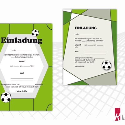 Einladungskarten zum Kindergeburtstag Fußball