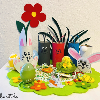 Osterhasen aus Klopapierrollen basteln