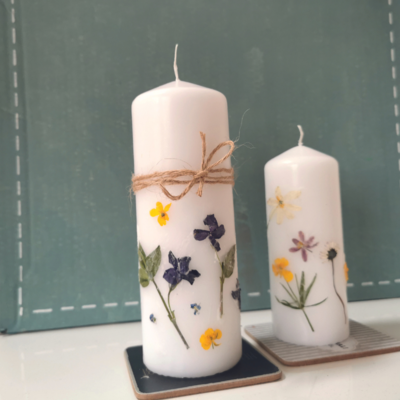 Kerzen gestalten - Blumenkerzen