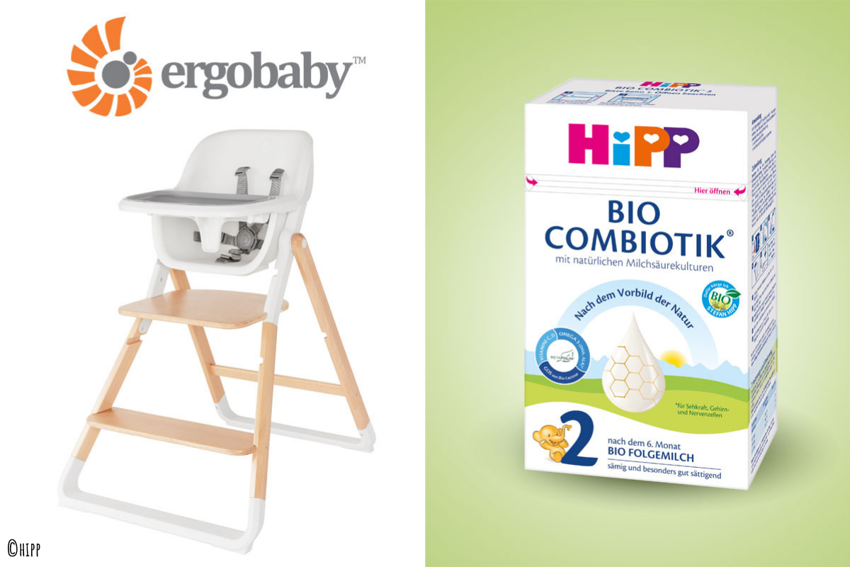 Gewinnt 1 HiPP BIO COMBIOTIK 2 Folgemilch & Ergobaby Evolve 3-in-1 Hochstuhl von Hipp!