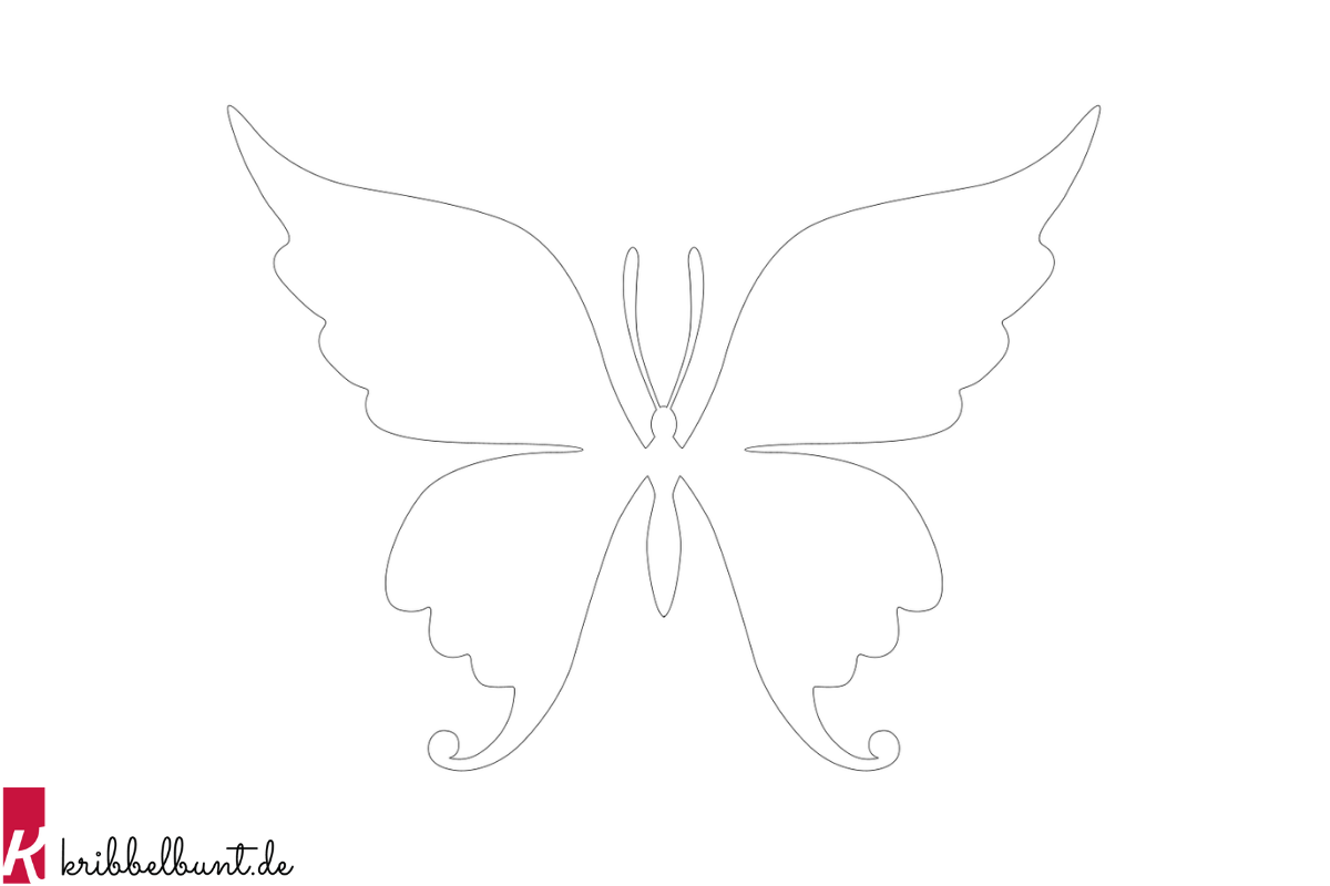 Ausmalbild Schmetterling » Malvorlage Schmetterling   Kribbelbunt