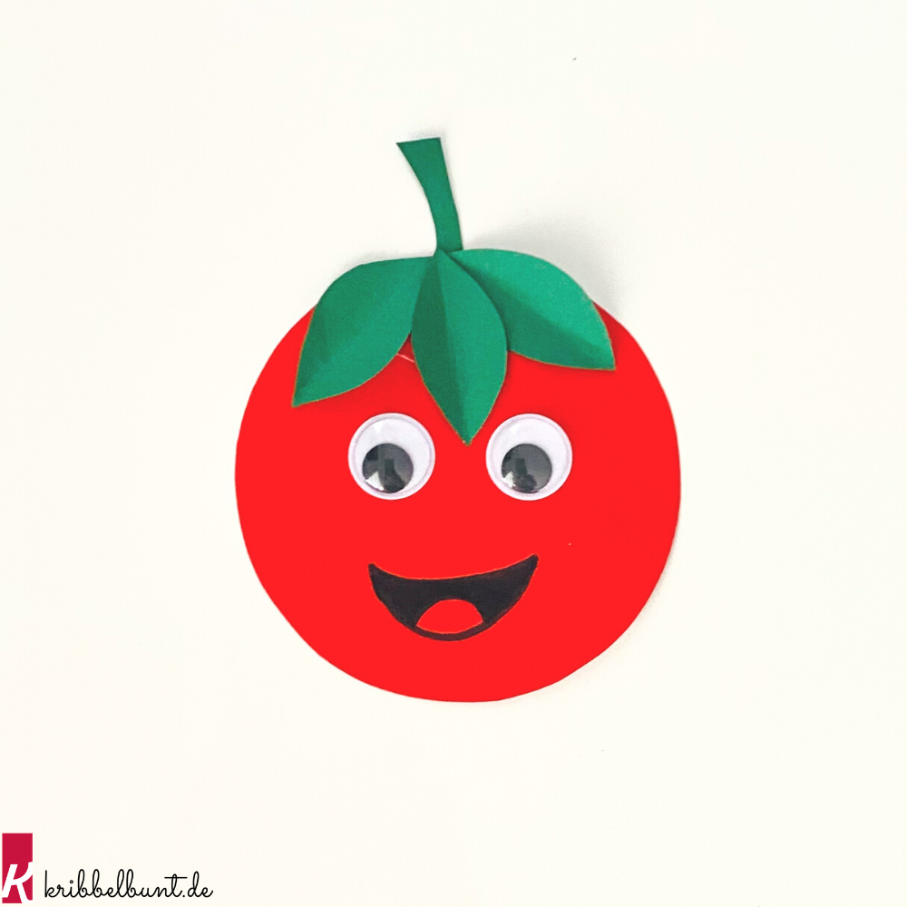 Tomate basteln aus Papier - Schritt 2