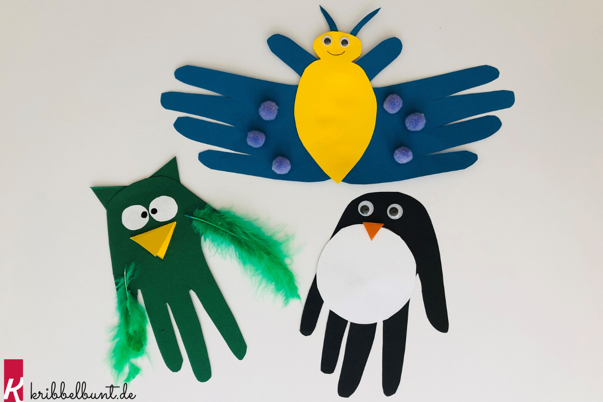 Handabdruck Tiere » Tiere aus Handabdrücken | Kribbelbunt