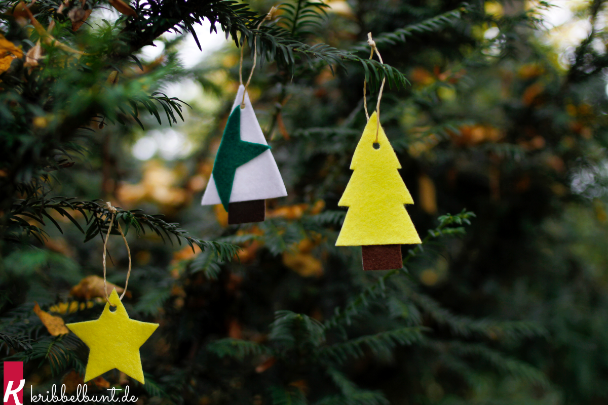 Baumschmuck basteln aus Filz