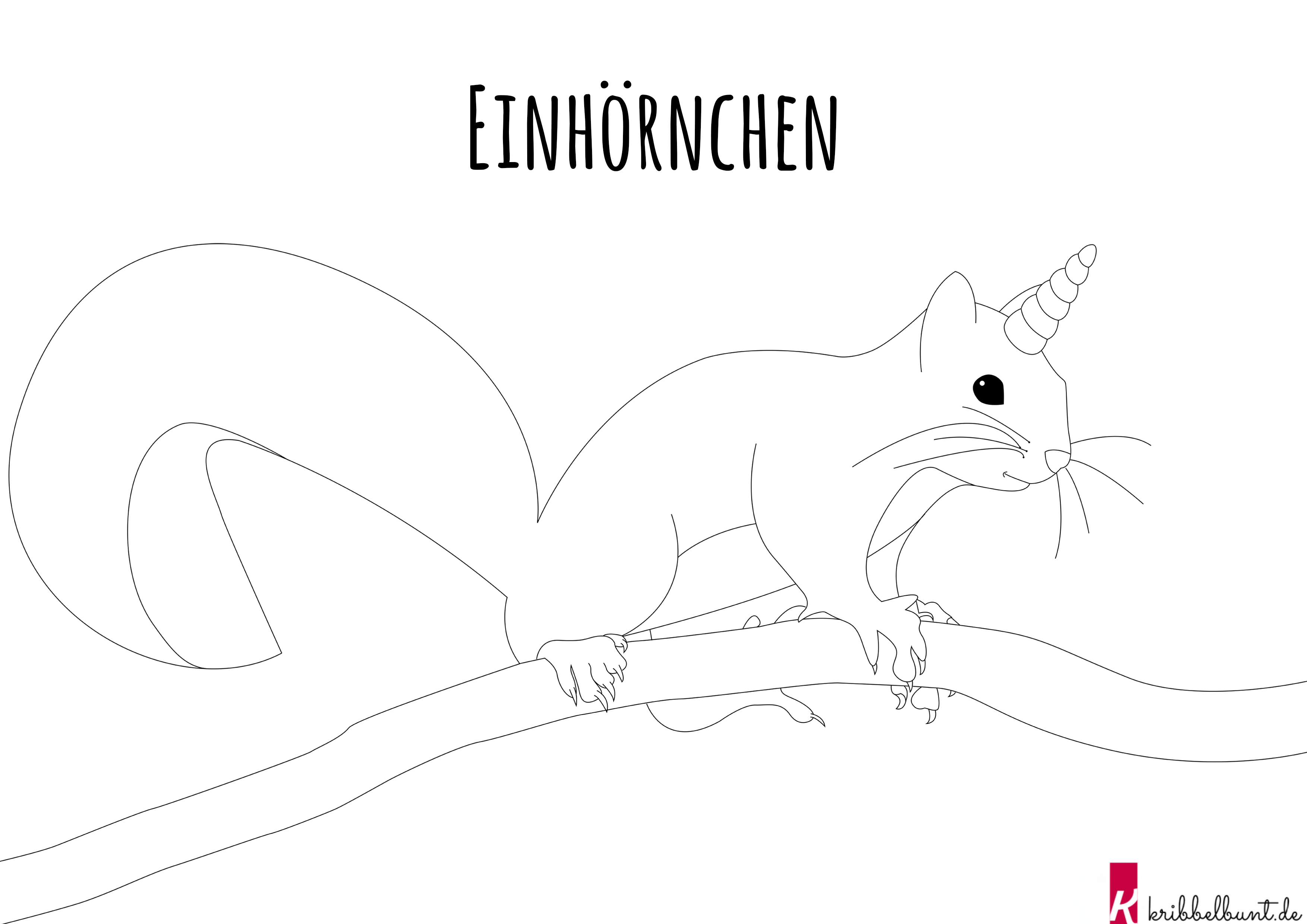 Ausmalbild Einhörnchen