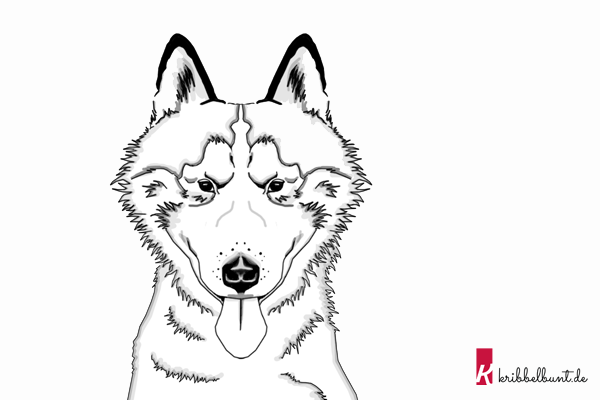 Ausmalbild Hund - Ausmalbild Husky