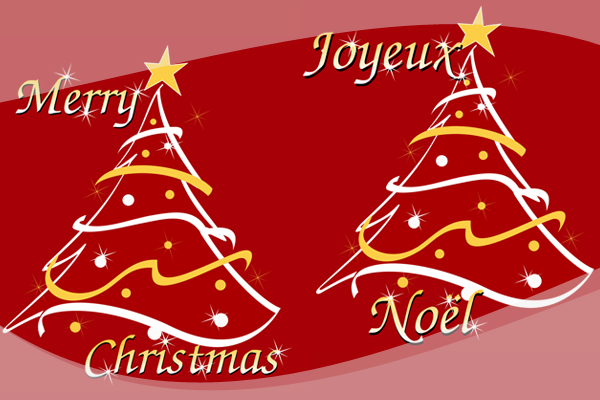 Frohe Weihnachten auf Französisch und Englisch