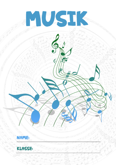 Musik Deckblatt » PDF zum Ausdrucken | Kribbelbunt