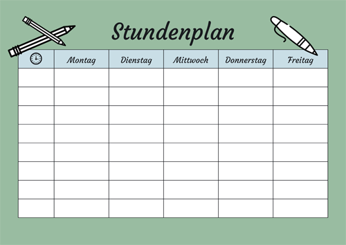 Stundenplan Vorlage Stundenplan Zum Ausdrucken Kribbelbunt