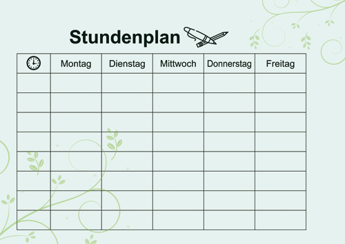 Stundenplan Vorlage Stundenplan Zum Ausdrucken Kribbelbunt