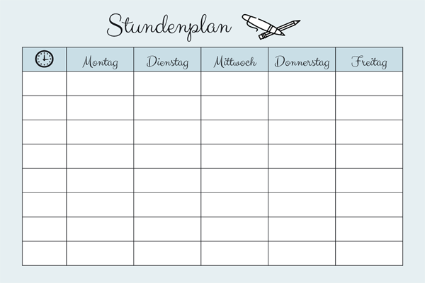 Stundenplan Vorlage Stundenplan Zum Ausdrucken Kribbelbunt