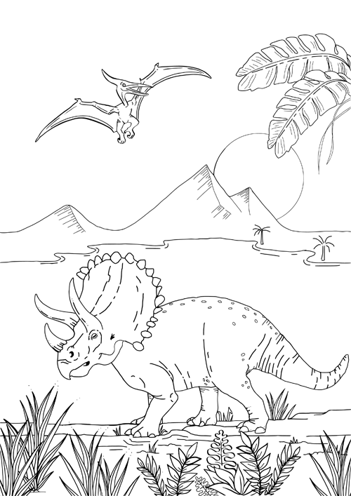 Triceratops Ausmalbild
