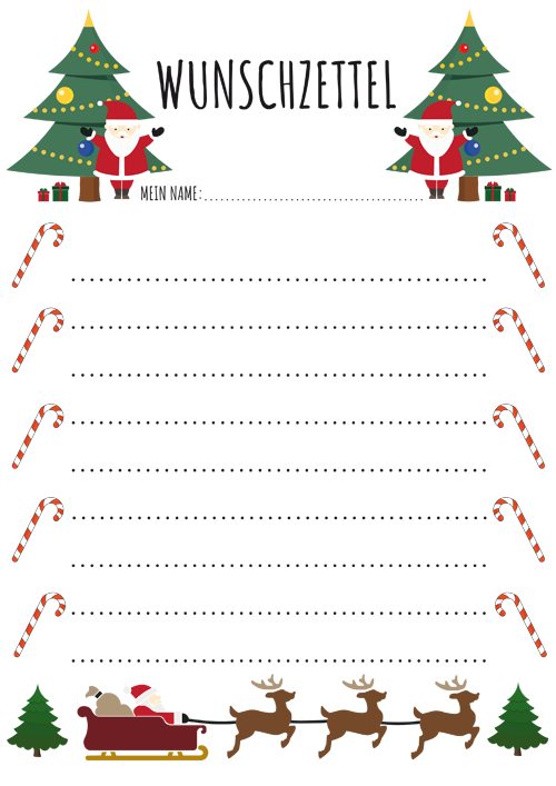 Wunschzettel Vorlage Wunschzettel Zum Ausdrucken Kribbelbunt